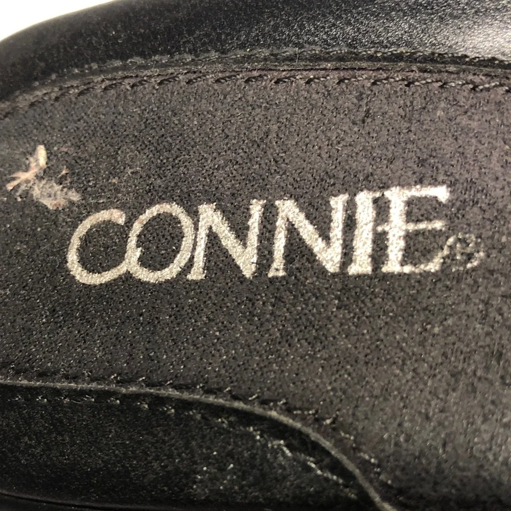 Connie Women's Wiggle Black Heeled Leather Mules, Size 9 1/2” M - Picture 2 of 16